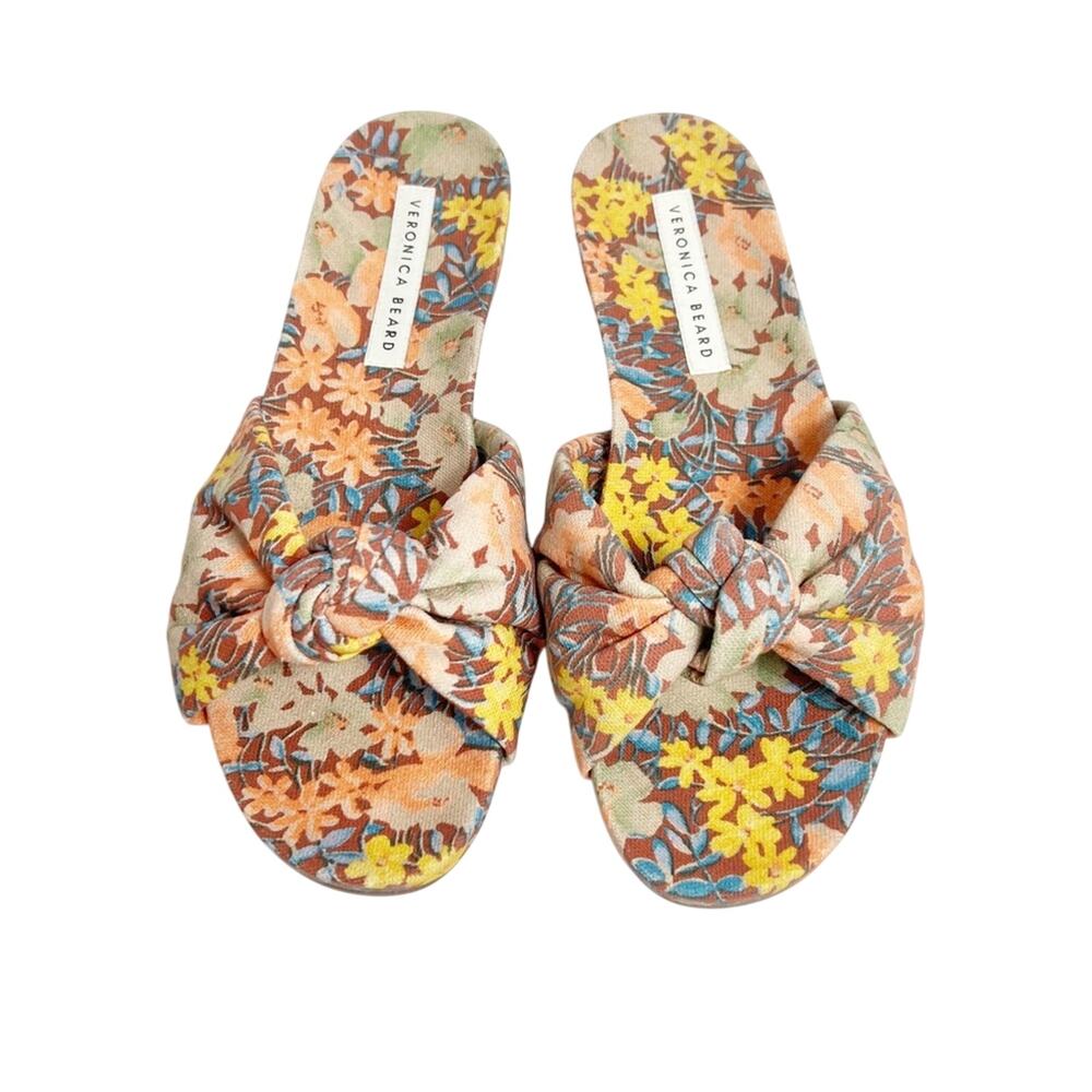 VERONICA BEARD ETRA KNOT SLIDE FLORAL WOMEN SANDALS SIZE 6M BRAND NEW